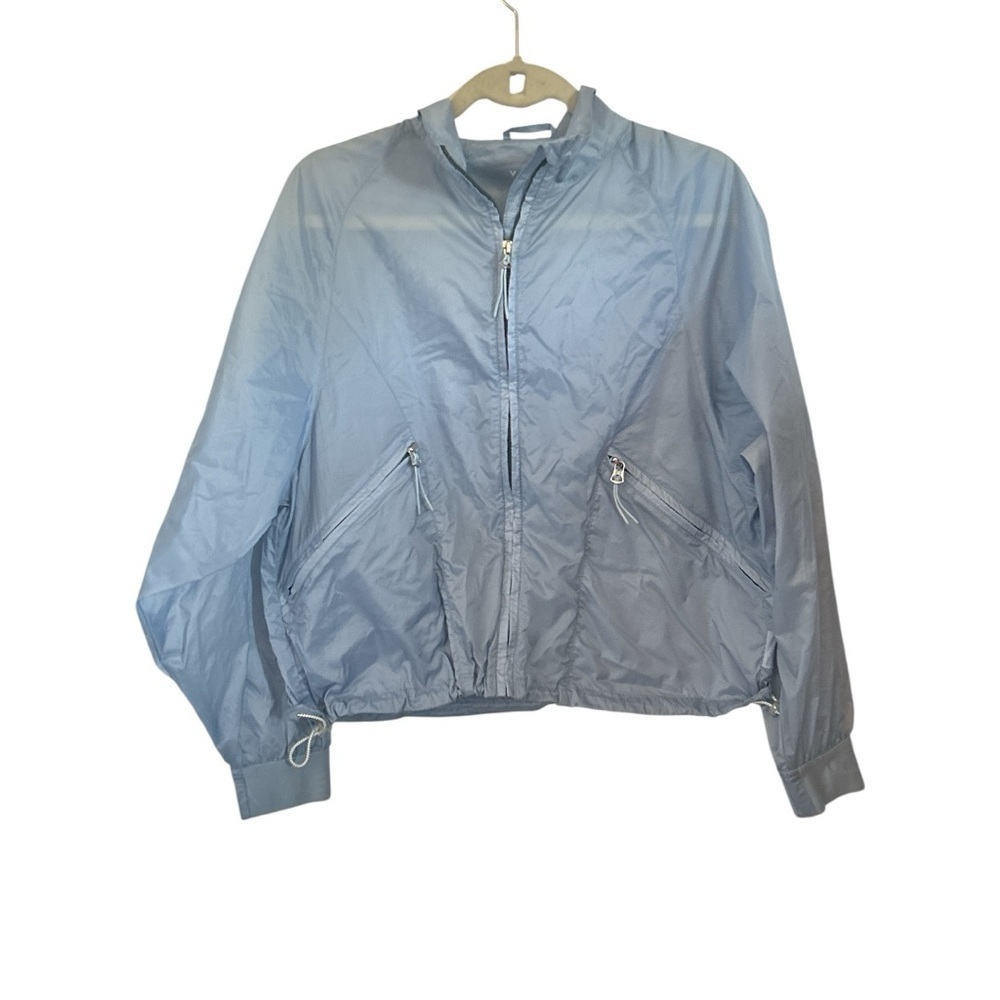 Anthropologie Varley Windbreaker Jacket Small Blue Lightweight Zip-Up